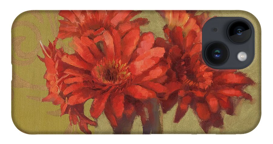 Floral iPhone 14 Case featuring the painting Orange Gerbers by Cathy Locke
