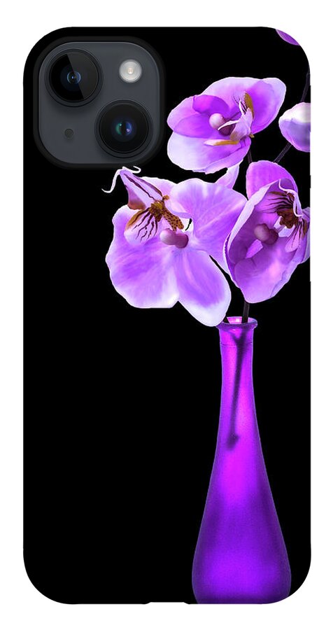 Orchids iPhone 14 Case featuring the photograph Orchids in a Vase by Mike Stephens