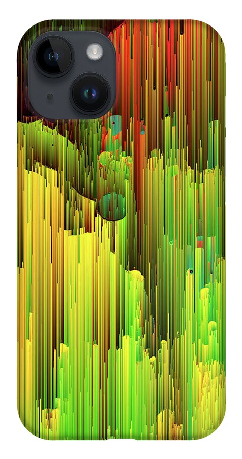 Trippy iPhone Case featuring the digital art Organic Geometry - Pixel Art by Jennifer Walsh