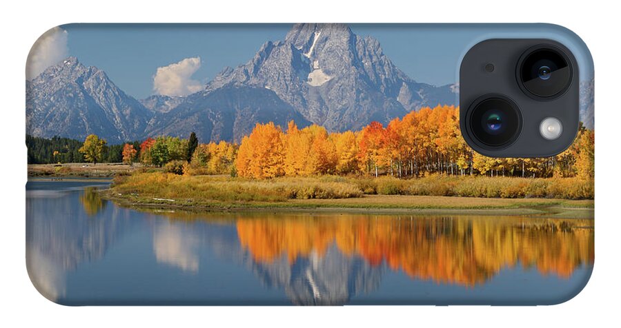 Grand Tetons iPhone 14 Case featuring the photograph Oxbow Bend Reflection by Wesley Aston