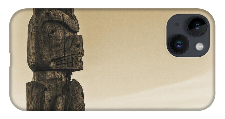 Sign iPhone Case featuring the photograph Pacific Northwest Totem Pole Old Yellow by Pelo Blanco Photo