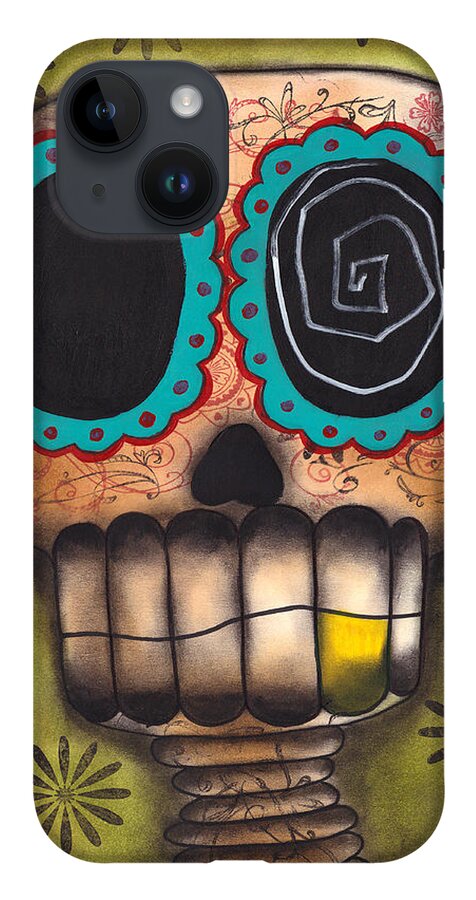 Day Of The Dead iPhone 14 Case featuring the painting Paco el Feliz by Abril Andrade