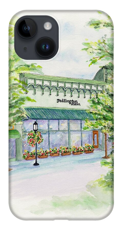 Paddington Station Gift Store iPhone 14 Case featuring the painting Paddington Station by Lori Taylor