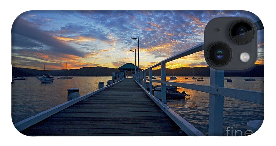 Palm Beach Sydney Wharf Sunset Dusk Water Pittwater iPhone 14 Case featuring the photograph Palm Beach wharf at dusk by Sheila Smart Fine Art Photography