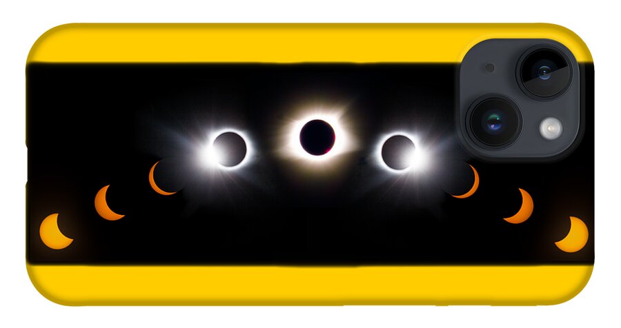 08 21 2017 iPhone Case featuring the photograph Panorama Total Eclipse T Shirt Art Phases by Debra and Dave Vanderlaan