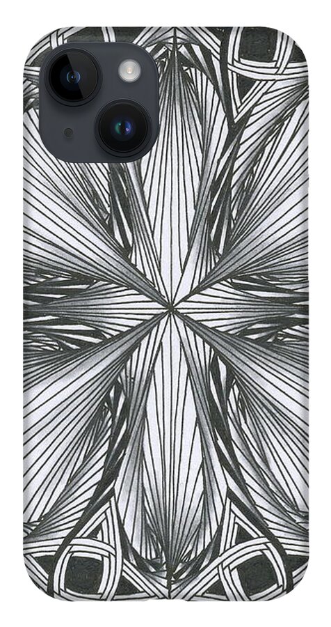 Paradox iPhone Case featuring the drawing Paradoxical Zendala by Jan Steinle
