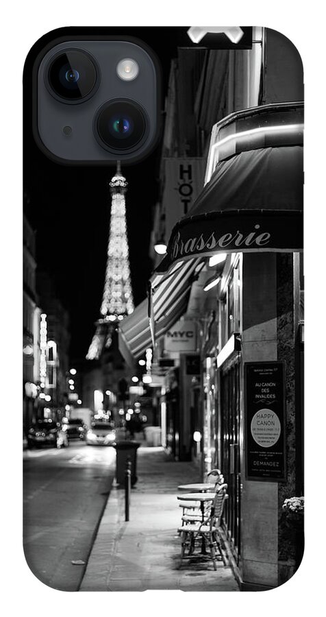 Eiffel Tower iPhone 14 Case featuring the photograph Paris Streets by Night by Melanie Alexandra Price
