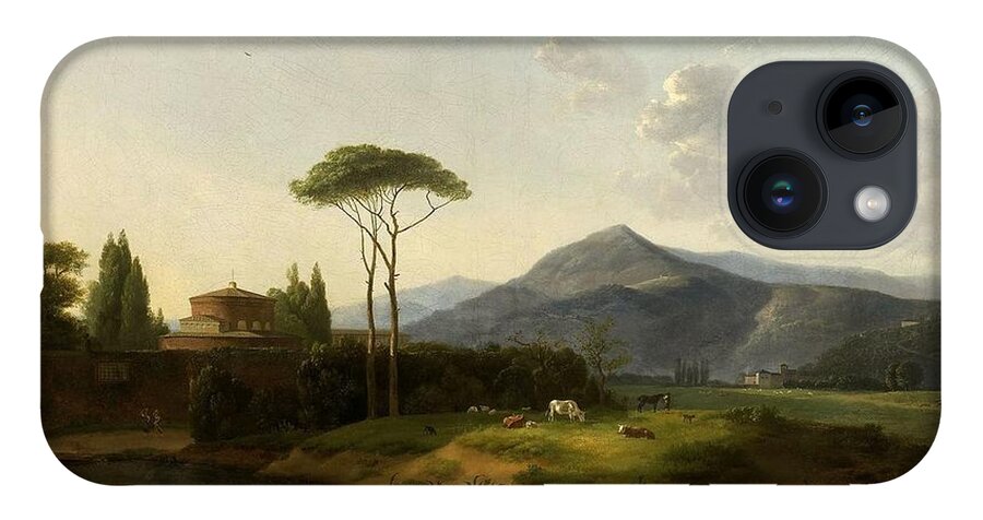 Simon Denis(1755 - 1813) Paysage Avec Les Collines D'alban Et Le Monte Cavo iPhone Case featuring the painting Paysage avec les collines by MotionAge Designs