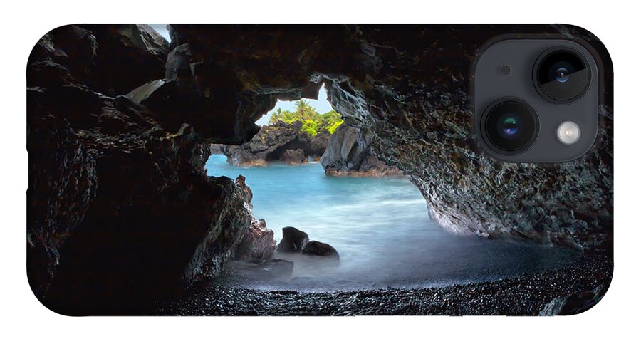 Hana iPhone 14 Case featuring the photograph Peeking Through the Lava Tube by Susan Rissi Tregoning