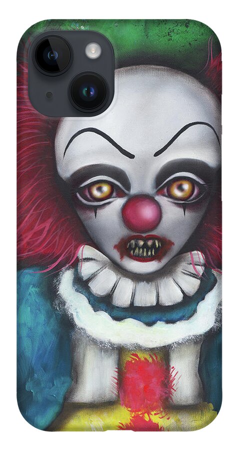 Pennywise iPhone 14 Case featuring the painting Pennywise by Abril Andrade