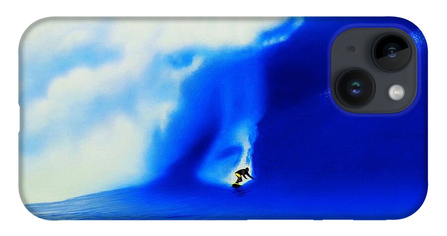 Surfing iPhone 14 Case featuring the painting Jaws 2004 by John Kaelin
