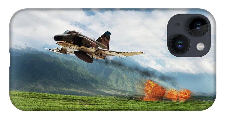 F-4 Phantom iPhone Case featuring the digital art Phantom Bomb Run by Airpower Art