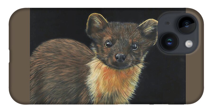 Pine Marten iPhone 14 Case featuring the painting Pine Marten by John Neeve