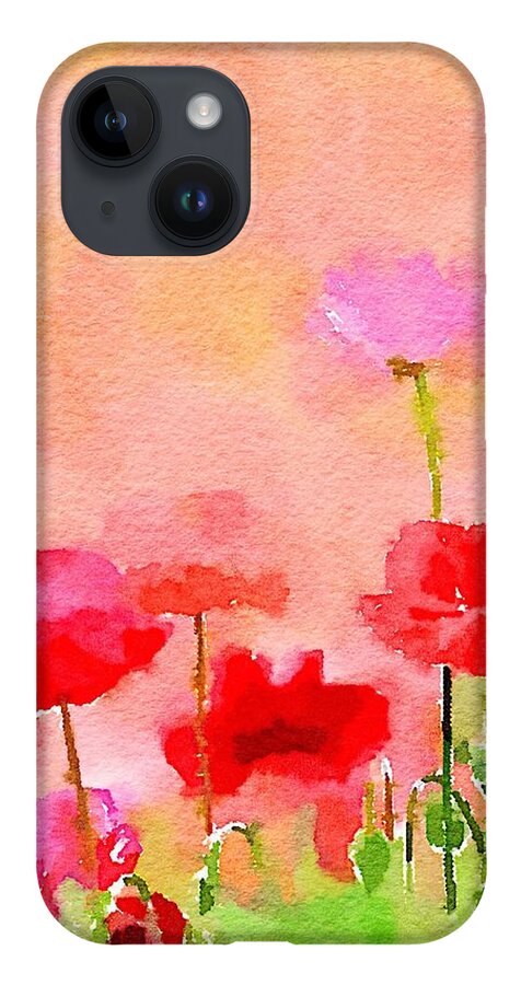 Flowers iPhone 14 Case featuring the digital art Pink by Joe Roache