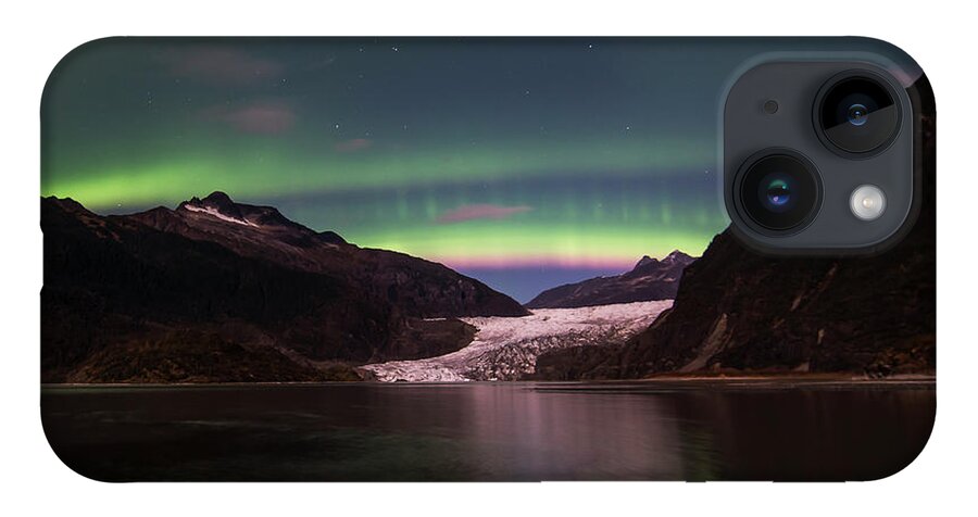 Northern Lights iPhone 14 Case featuring the photograph Pink Rainbow by David Kirby