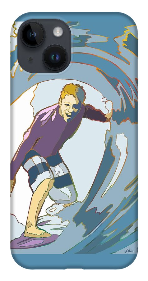 Surfing iPhone 14 Case featuring the painting Pipe Dreams by Robin Wiesneth