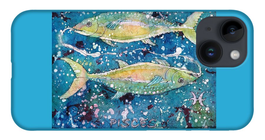 Zodiac iPhone 14 Case featuring the painting Pisces by Ruth Kamenev