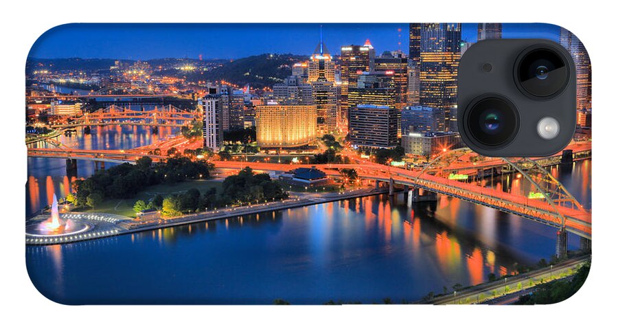 Pittsburgh iPhone Case featuring the photograph Pittsburgh Evening Glow by Adam Jewell