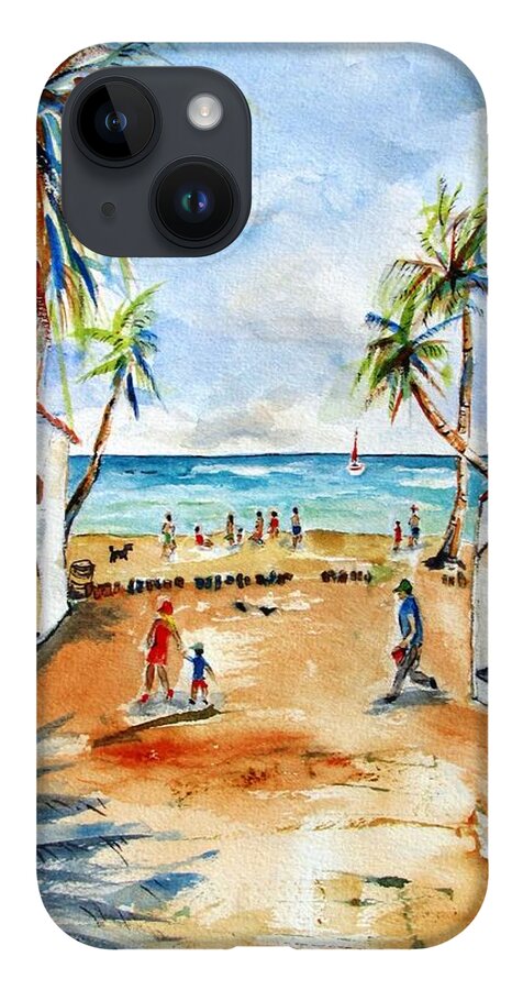 Playa Del Carmen iPhone 14 Case featuring the painting Playa del Carmen by Carlin Blahnik CarlinArtWatercolor