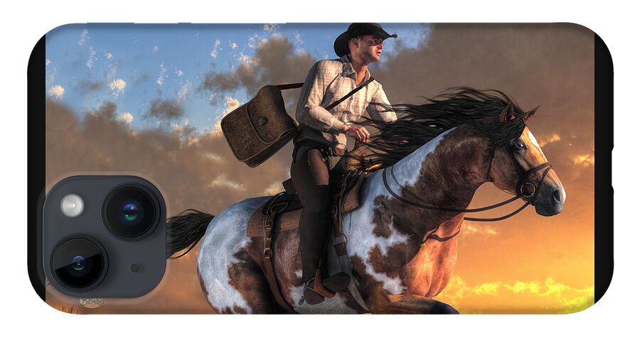 Pony Express iPhone Case featuring the digital art Pony Express by Daniel Eskridge
