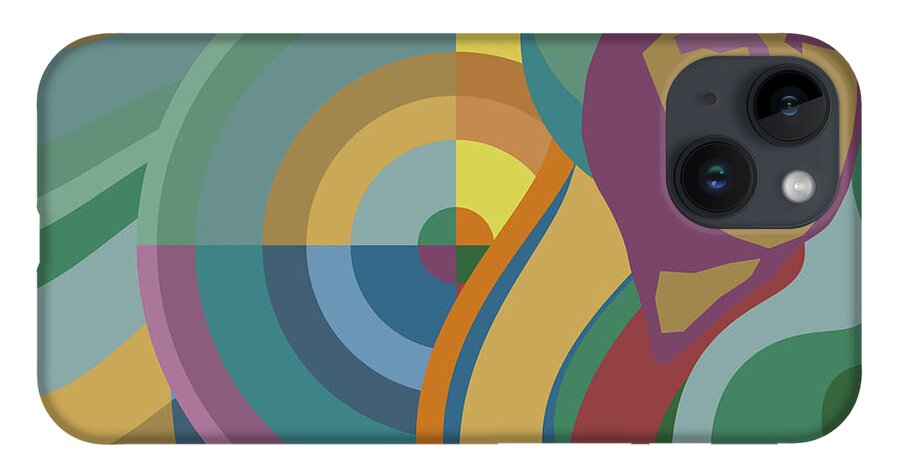 Tencc iPhone 14 Case featuring the digital art Pop Orphiste - Sonia Delaunay Portrait by Big Fat Arts