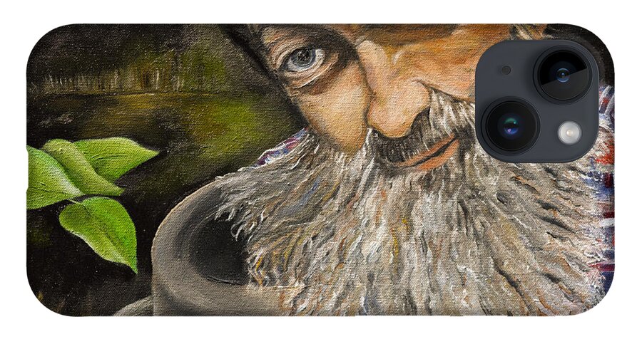 Popcorn Sutton iPhone 14 Case featuring the painting Popcorn Shines - Last Run - Moonshiner by Jan Dappen
