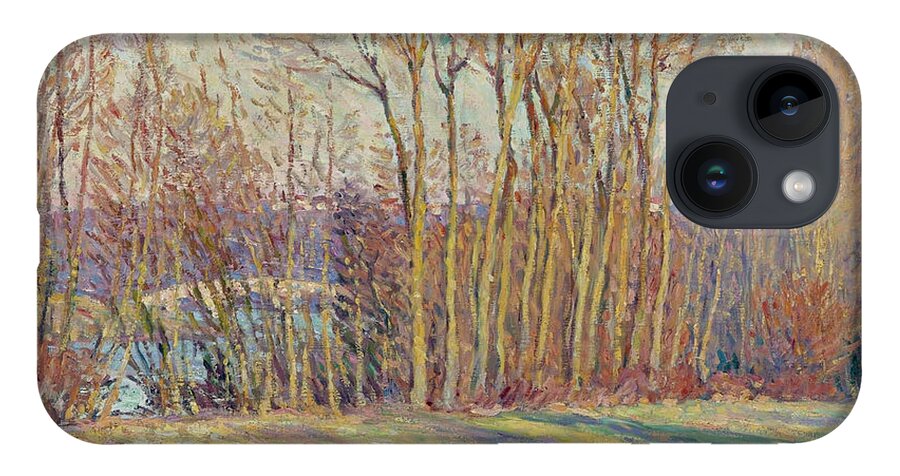 Henri Lebasque iPhone Case featuring the painting Poplars in Autumn near Chalifert by MotionAge Designs