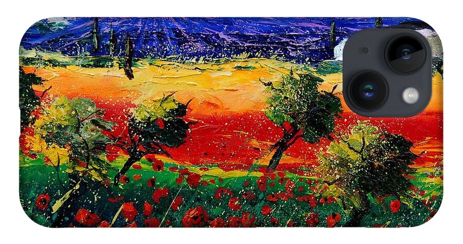 Poppy iPhone 14 Case featuring the painting Poppies in Provence by Pol Ledent