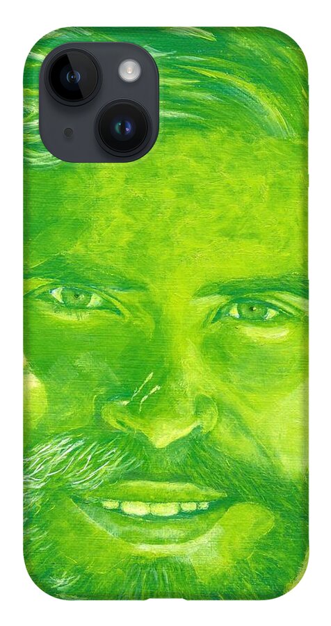 Portrait iPhone Case featuring the painting Portrait in green by John Neeve