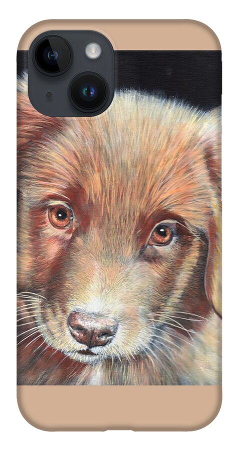 Labrador iPhone 14 Case featuring the painting Portrait of Toby by John Neeve