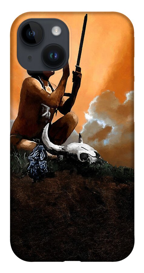 Native American iPhone 14 Case featuring the painting Prayer to the Great Mystery by Rick Mosher