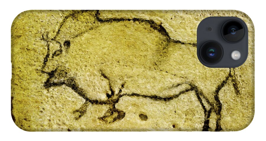 Bison iPhone Case featuring the digital art Prehistoric Bison 1- La Covaciella by Weston Westmoreland