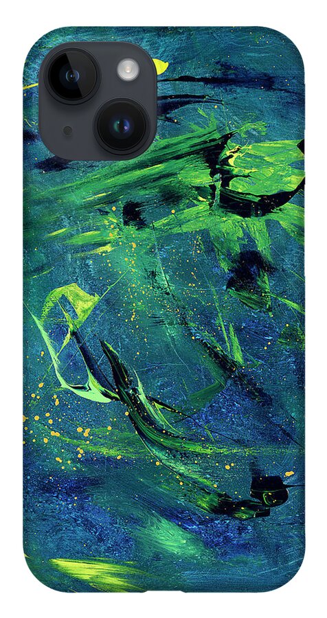 Primordial iPhone 14 Case featuring the painting Primordial Soup 90 by Joe Loffredo