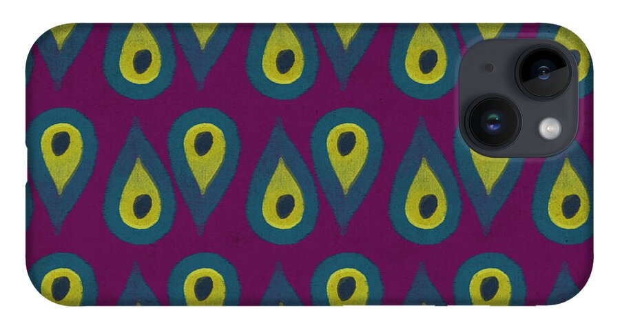 Pattern iPhone Case featuring the mixed media Purple Peackock Print by Linda Woods