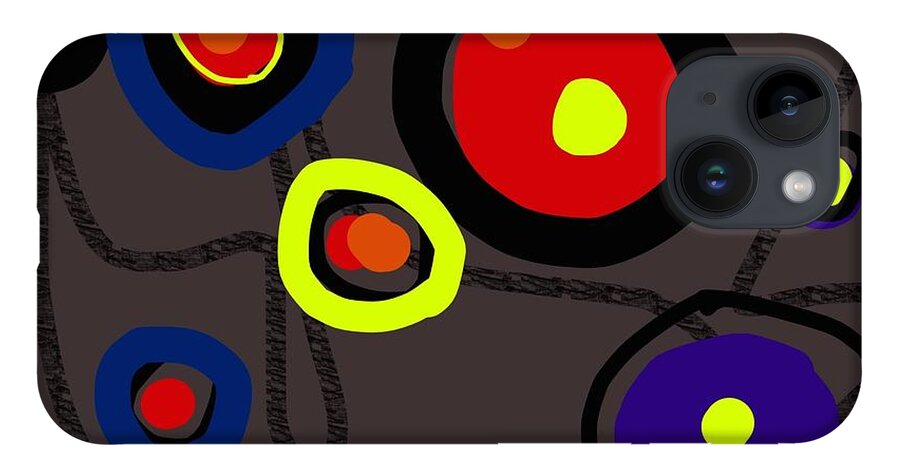 Miro iPhone 14 Case featuring the digital art Puzzled in a Pool of Thought by Susan Fielder