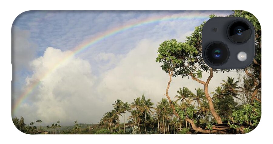 Photosbymch iPhone 14 Case featuring the photograph Rainbow over the Beach by M C Hood