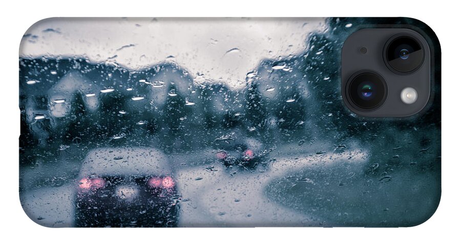 Rainy Drive iPhone 14 Case featuring the photograph Rainy Day In June by David Sutton