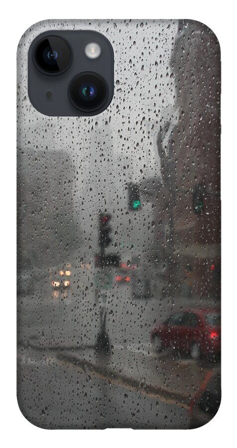Cityscape iPhone 14 Case featuring the photograph Rainy Days in Boston by Julie Lueders 