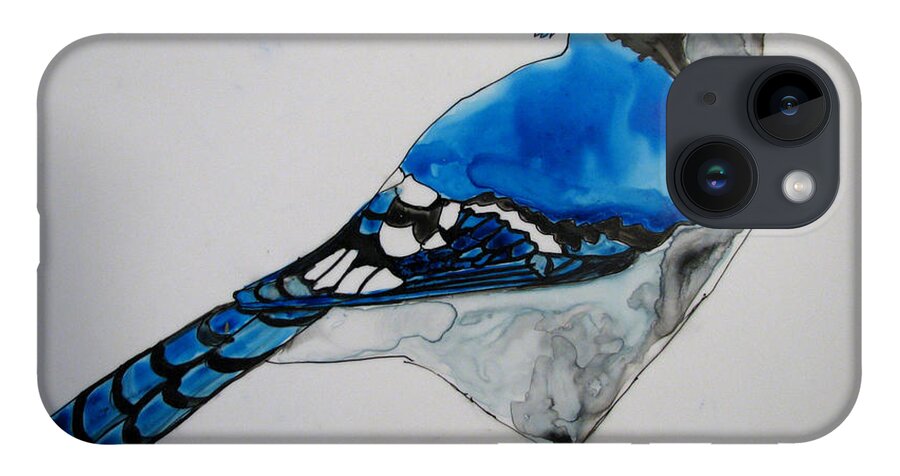 Birds iPhone 14 Case featuring the painting Ready Blue by Patricia Arroyo