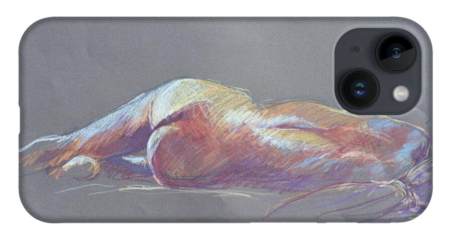 Full Body iPhone 14 Case featuring the painting Reclining study 5 by Barbara Pease