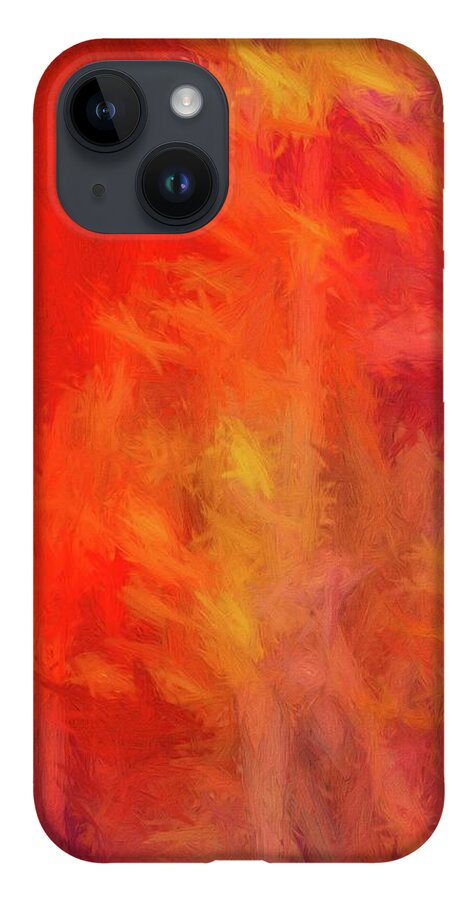 Abstract iPhone 14 Case featuring the digital art Red Abstract by Steve DaPonte