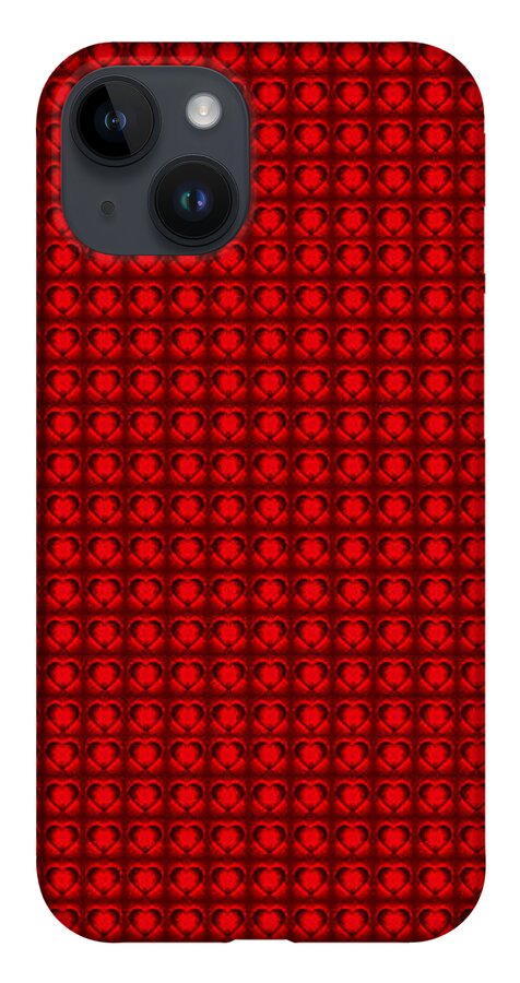  iPhone 14 Case featuring the painting Red Heart 1296 by Steve Fields