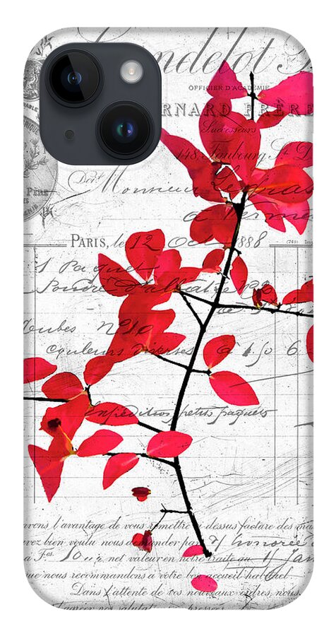 Black iPhone 14 Case featuring the photograph Red Leaves by Cathy Kovarik