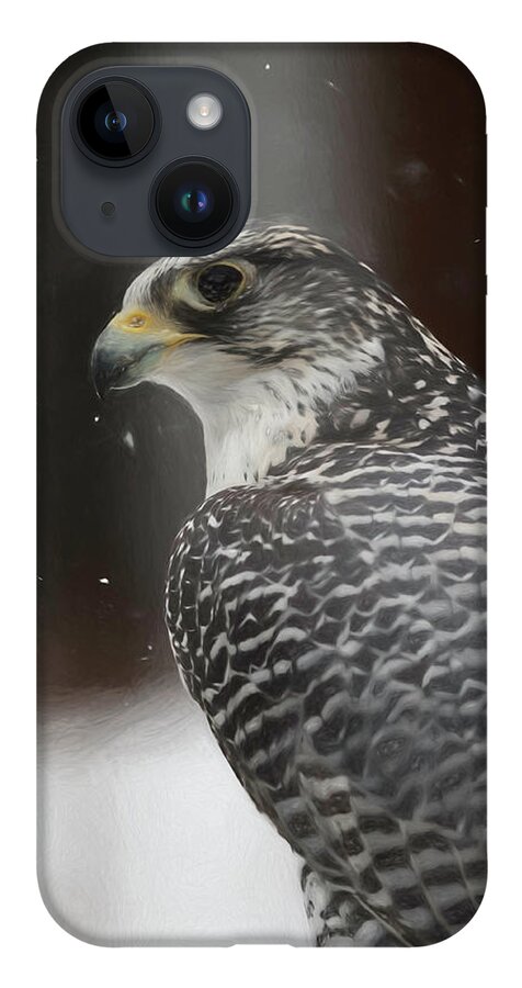 Birds iPhone 14 Case featuring the photograph Red Tail In Snow by Greg Waddell