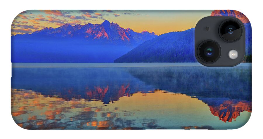 Redfish Lake iPhone 14 Case featuring the photograph Redfish Lake Morning Reflections by Greg Norrell