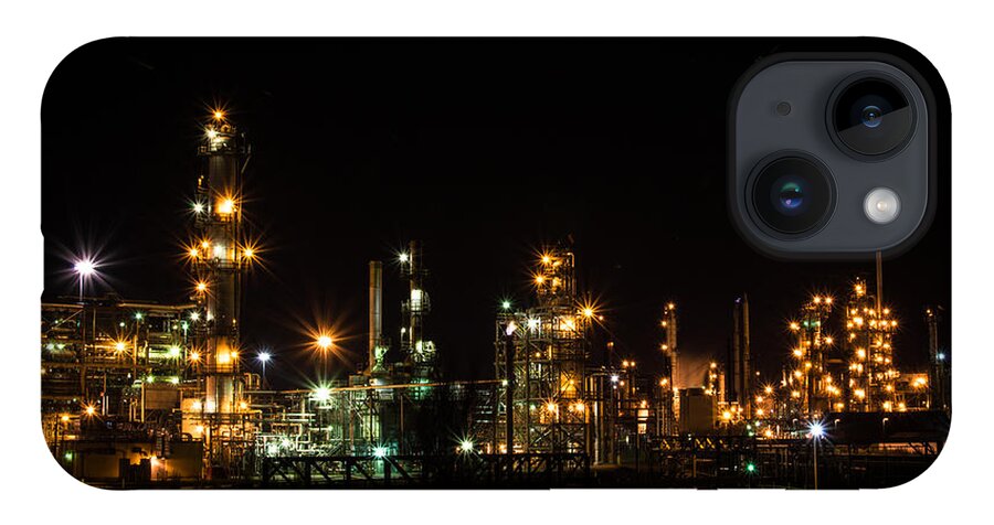 Refinery iPhone 14 Case featuring the photograph Refinery At Night 2 by Stephen Holst