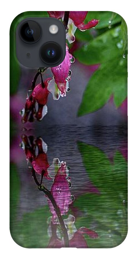 Flowers iPhone 14 Case featuring the photograph Reflection on the water puddle by Yumi Johnson
