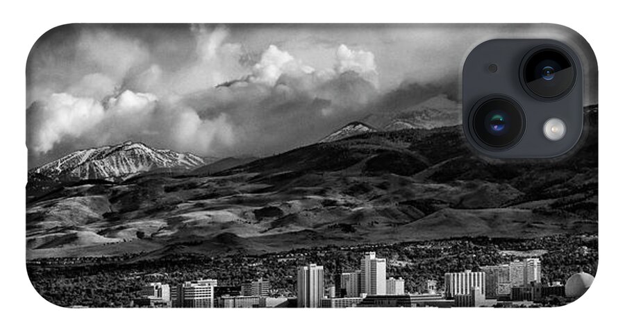 Reno iPhone Case featuring the photograph Reno Storm Black and White by Rick Mosher