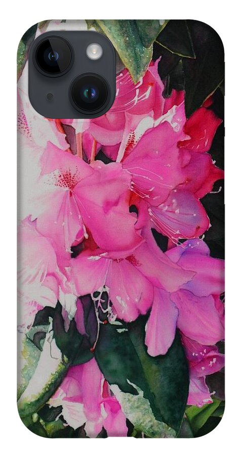  iPhone 14 Case featuring the painting Rhodies by Barbara Pease