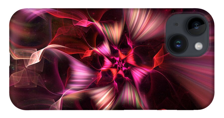 Abstract iPhone 14 Case featuring the digital art Ribbon Candy Rose by Michele A Loftus